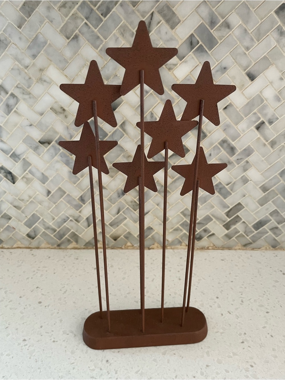 Willow Tree Nativity Metal Star Backdrop Rust 7 stars Demdaco Susan Lordi - Picture 3 of 4